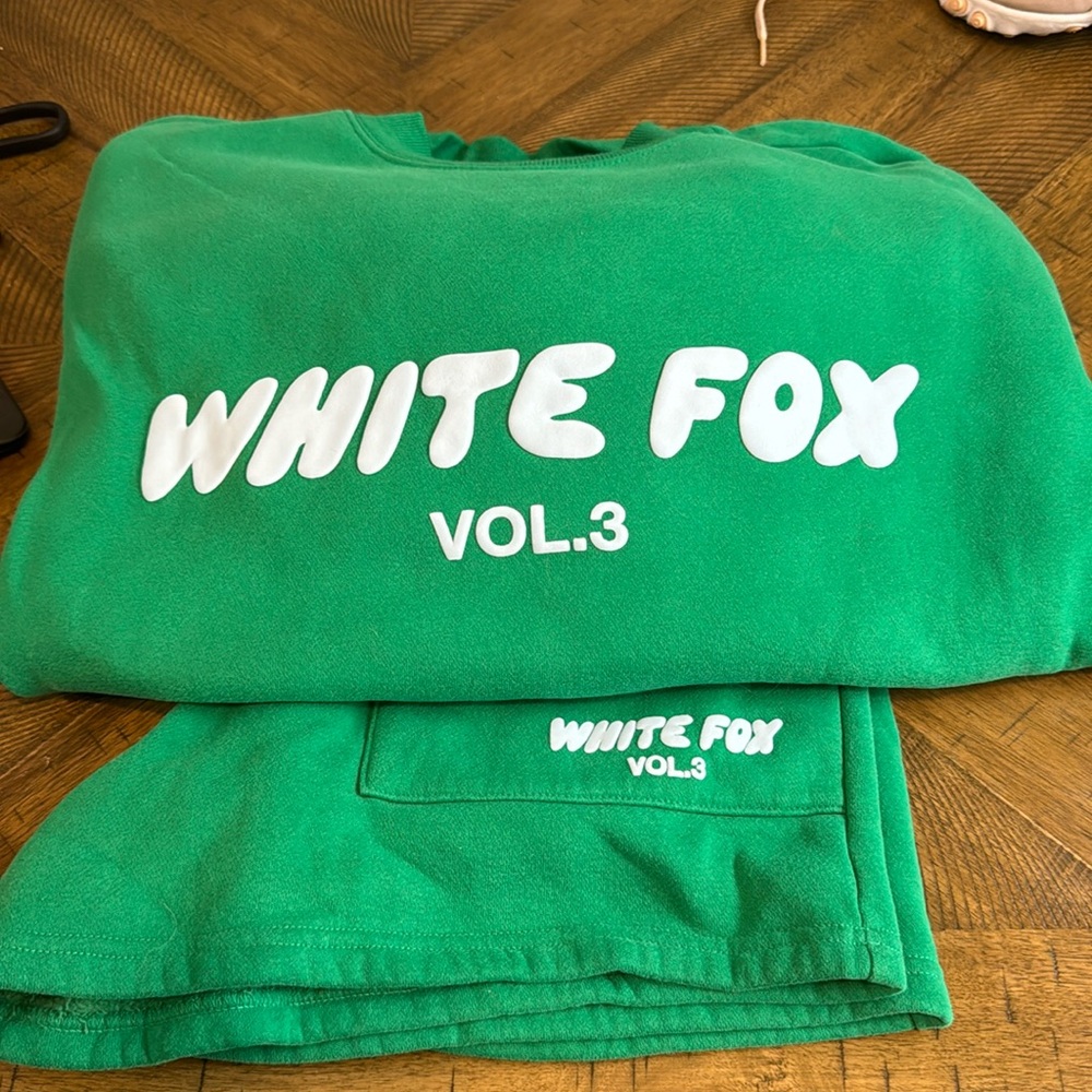White Fox Crewneck  and Short Set